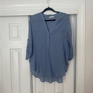 Lush Blue V-Neck Lightweight Top
